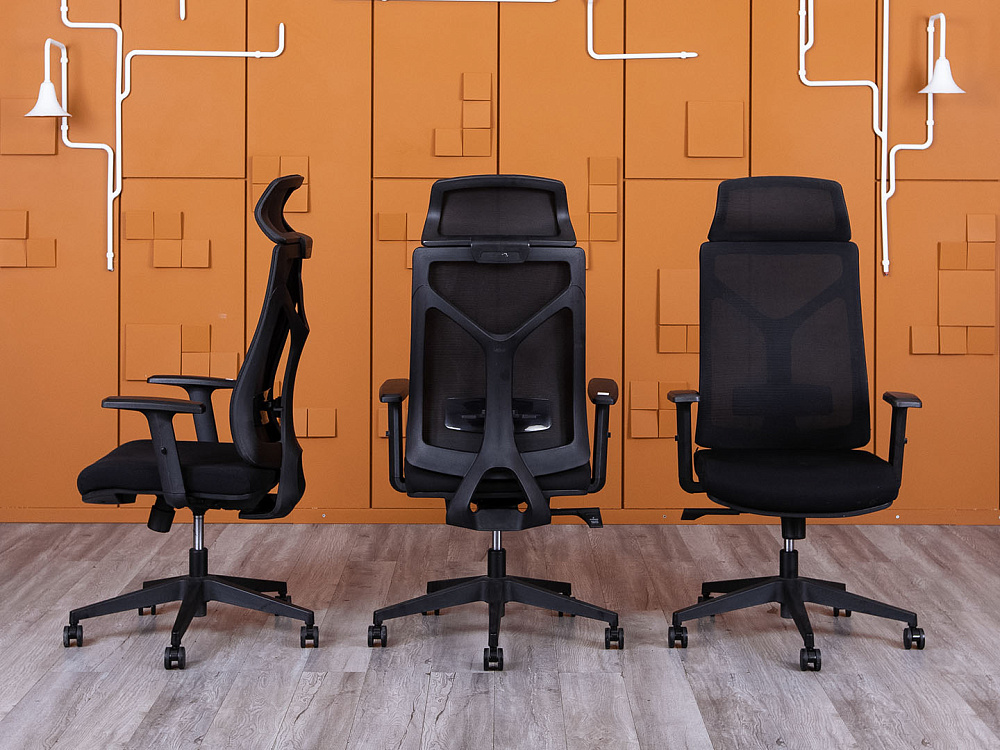 Офисное кресло руководителя   Сетка Черный   (КРСЧ-25075)