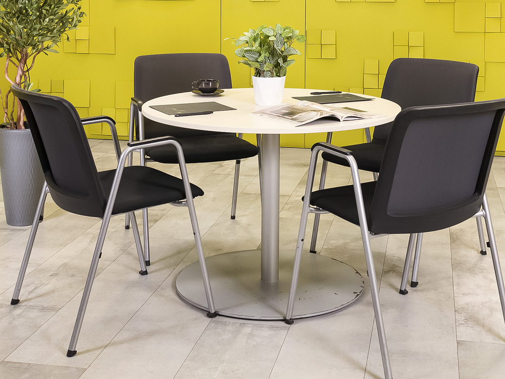 Офисный стол для переговоров 1000x1000x750 ЛДСП Серый Импорт_СГКС2-251223