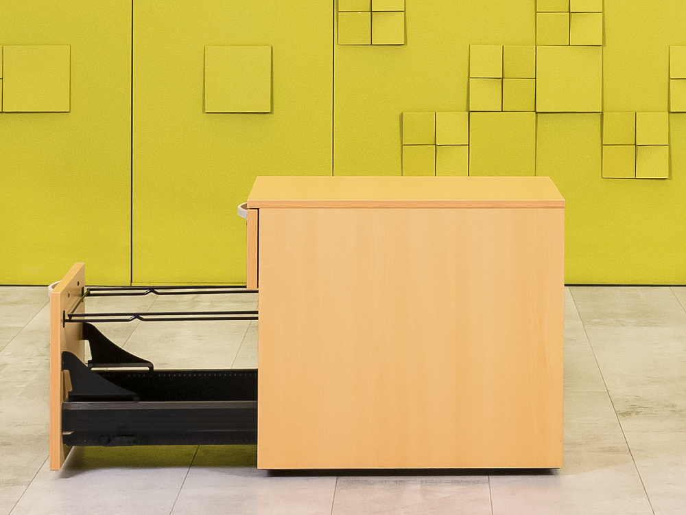 Офисная тумба выкатная Steelcase 420x590x520 ЛДСП Бук 2 ящика Импорт_ТВ2ЯВ2-260923