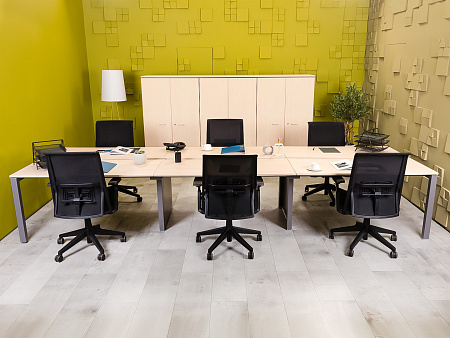 Комплект офисной мебели на 6 человек LAS ДСП Клен Италия_ГКВ-09091