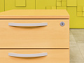Офисная тумба выкатная Steelcase 420x590x520 ЛДСП Бук 2 ящика Импорт_ТВ2ЯВ2-260923