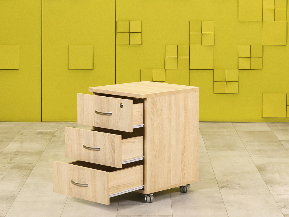 Офисная тумба выкатная  ЛДСП Дуб Сонома Россия  ТВ3ЯВ-26026