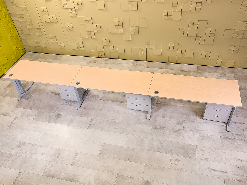 Комплект офисной мебели на 3 человека ЛДСП Зебрано Россия_ГКЗ1-270624