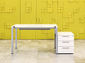 Комплект офисной мебели стол с тумбой  Steelcase ЛДСП Белый Франция  СППБТ1-04026