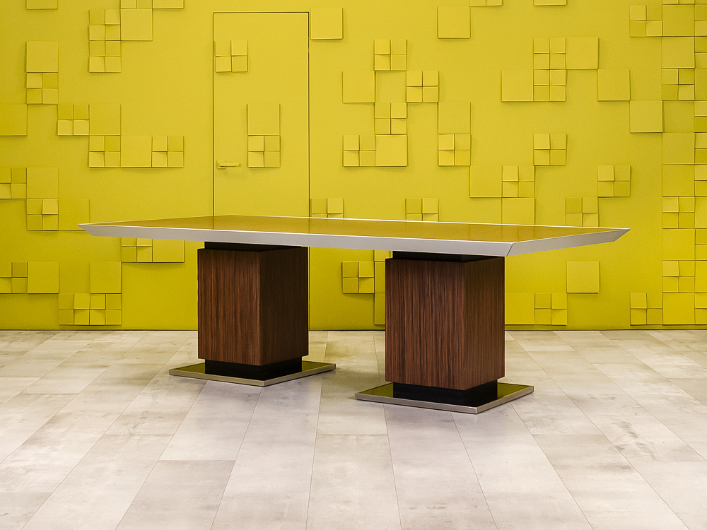 Офисный стол для переговоров Ego 2400x1200x760 ЛДСП Зебрано Италия_СГПЗ1-271123