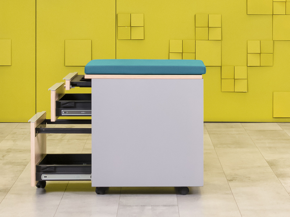 Офисная тумба выкатная  HAWORTH ЛДСП Зебрано США  ТВ3ЯЗ1-29105