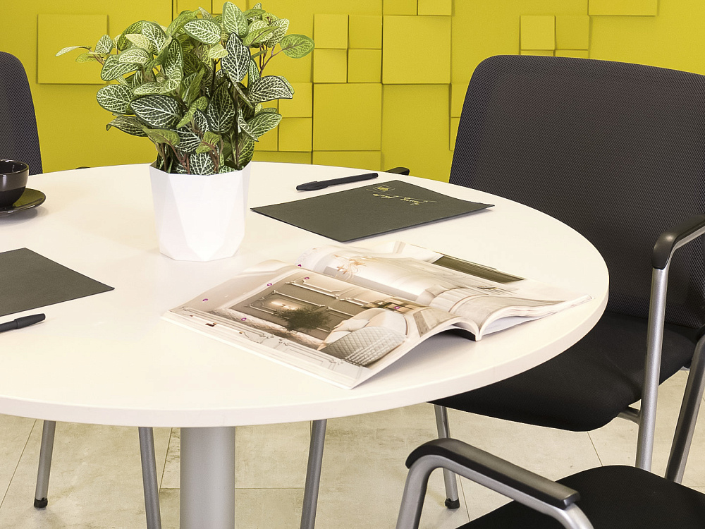 Офисный стол для переговоров 1000x1000x750 ЛДСП Серый Импорт_СГКС2-251223