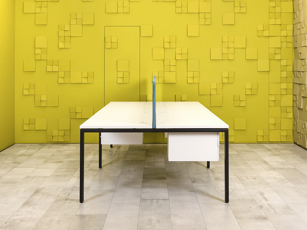 Комплект офисной мебели стол с тумбой  ЛДСП Белый Россия  ГКБ-19026