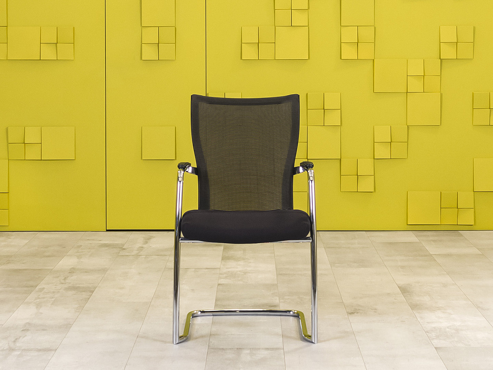 Конференц кресло для переговорной на полозьях Comforto HAWORTH Ткань Чёрный США_КДТЧ-290124