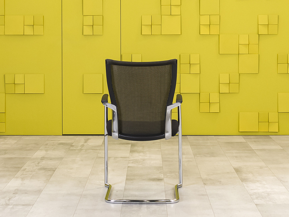 Конференц кресло для переговорной на полозьях Comforto HAWORTH Ткань Чёрный США_КДТЧ-290124