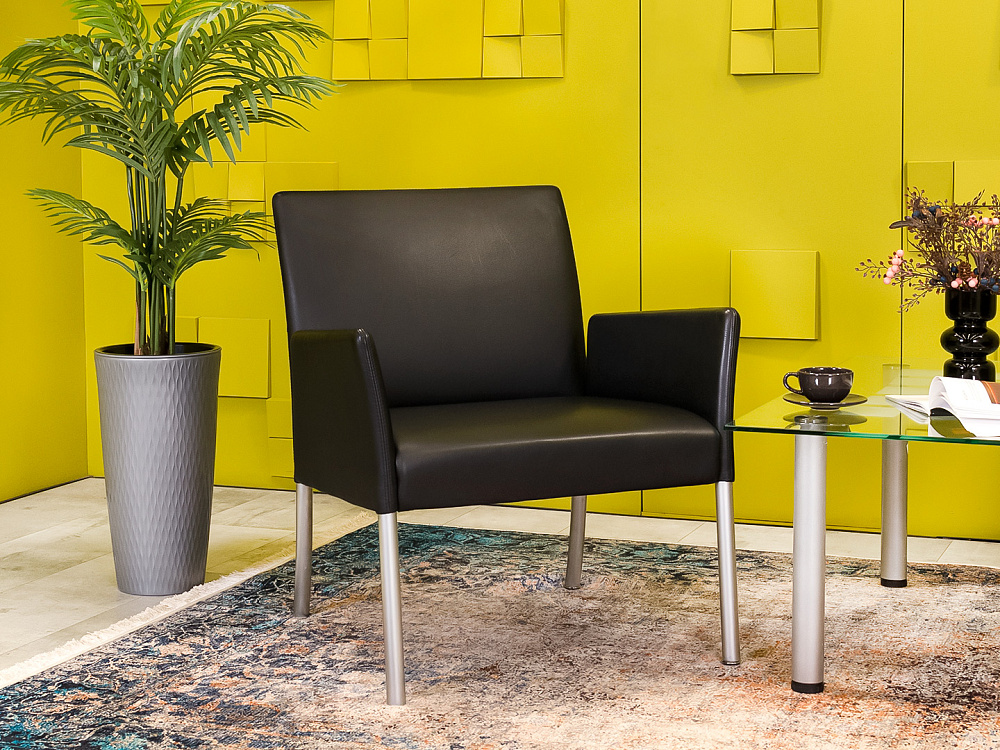 Комплект из 2-х мягких кресел WALTER KNOLL 700x700 Кожа Чёрный Германия_КНКЧК-25051