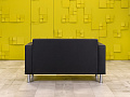 Офисный диван Двухместный ДМебель 1380x750 Кожзам Чёрный Россия_ДНКЧ1-200924