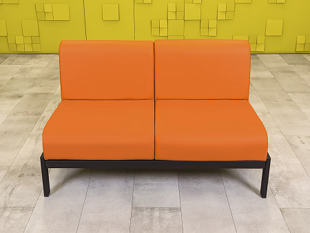 Офисный диван Лофт Сандра Кожзам Оранжевый Россия  ДНКО-18036