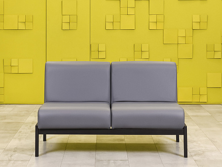 Офисный диван Лофт Сандра Кожзам Серый Россия  ДНКС-18036