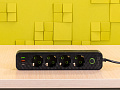 Сетевой удлинитель с USB MNS-2604 Пластик Чёрный УД4-050424