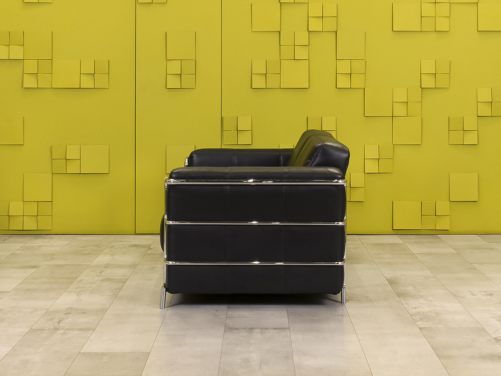 Офисный диван Кенигсберг Кожзам Чёрный Россия  ДНКЧ1-13115