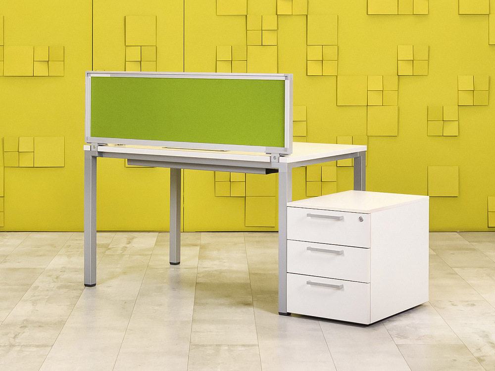 Комплект офисной мебели стол с тумбой  Steelcase ЛДСП Белый Франция  СППБТ1-04026