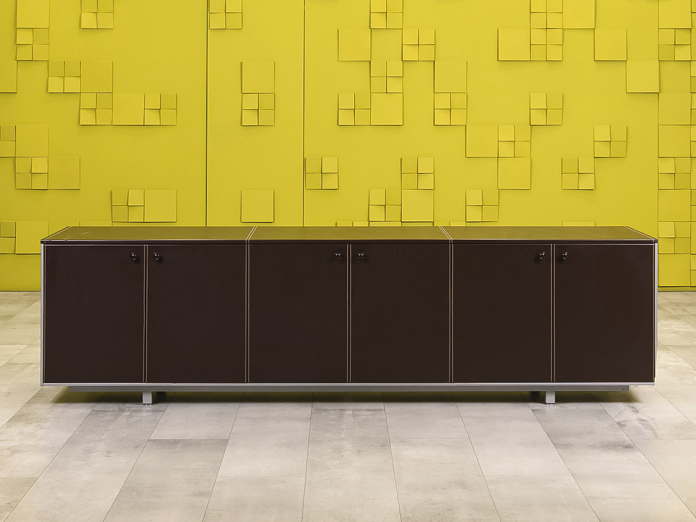 Тумба греденция Кожа Коричневый  ГРЕ-25036