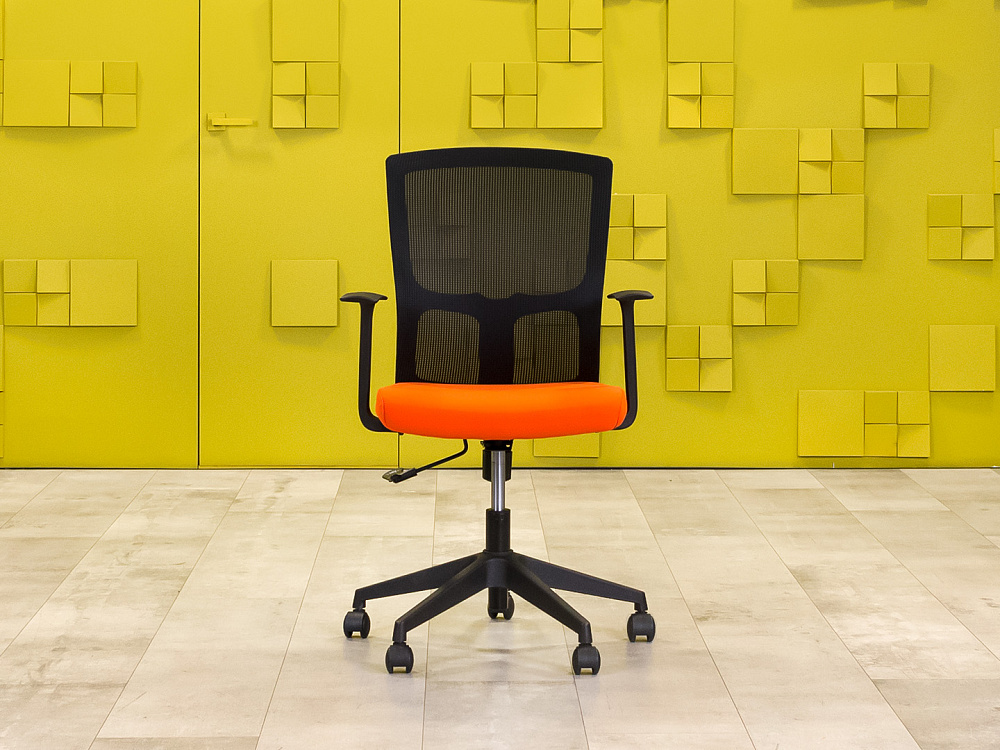 Офисное кресло для персонала на колесах Ткань Оранжевый; Чёрный Импорт_КПТО-271023