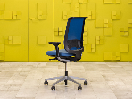 Офисное кресло для персонала на колесах Reply Air Steelcase Ткань Синий Франция_КПТН1-040824
