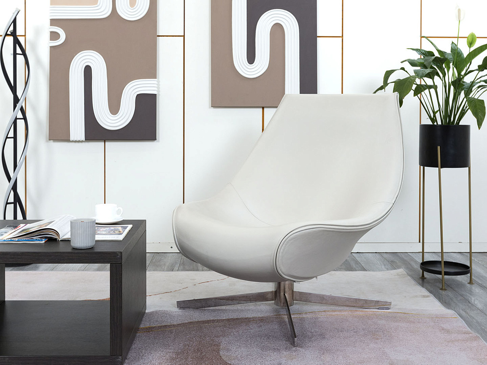 Мягкое кресло I4 Mariani Кожа Серый Oyster  (КНКС-17094)