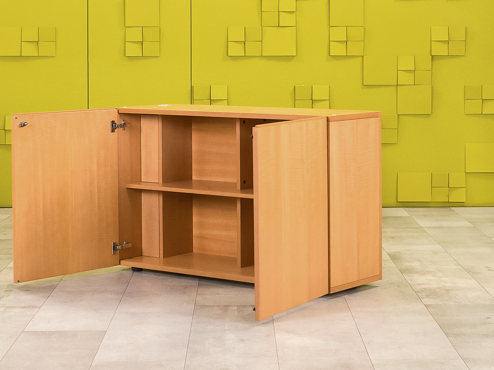 Офисная тумба для оргтехники BENE 1200x450x830 ЛДСП Ольха Распашные дверки Австрия_ТО2ДЛ-290824