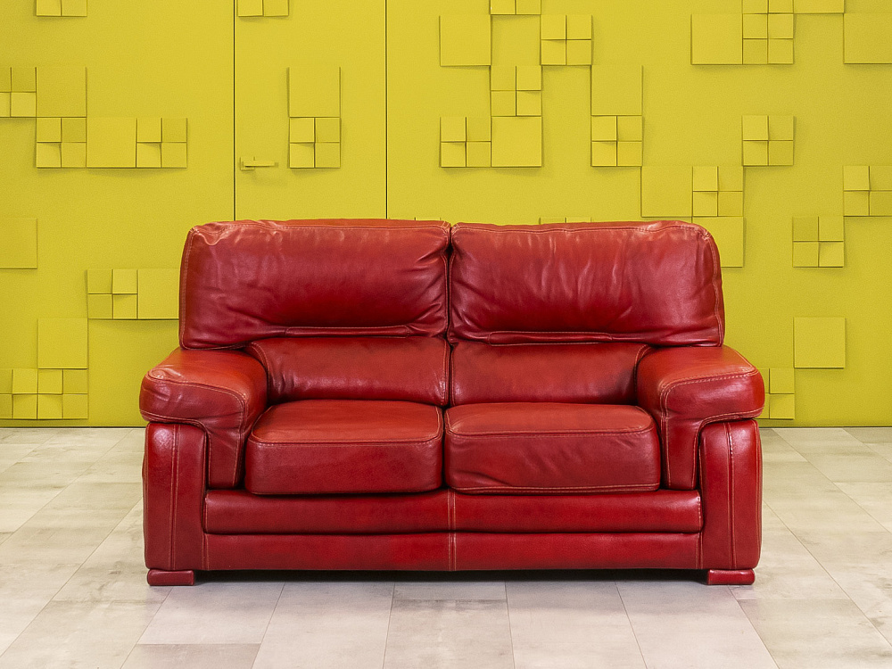Диван и 2 кресла TS SALOTTI 1600x900 Кожа Красный Италия_ДНККК-241123