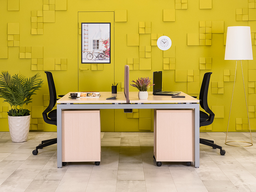 Комплект офисной мебели на 2 человека ЛДСП Зебрано Россия_ГКЗ-290324