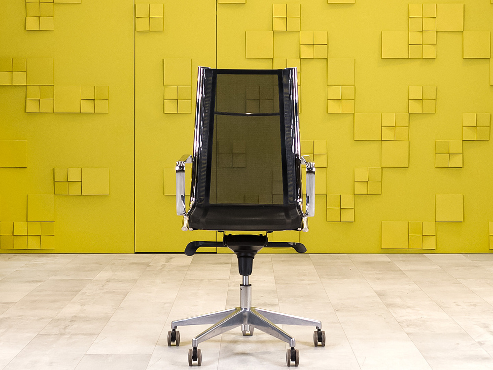 Офисное кресло руководителя на колесах ICE Executive Sitland Сетка Чёрный Италия_КРТЧ-131123