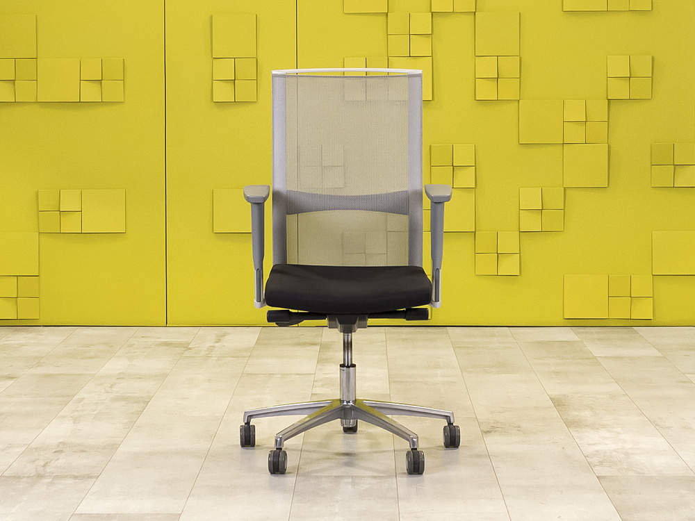 Офисное кресло для персонала на колесах Ткань Чёрный; Серый Италия_КПТЧ10-221124