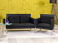 Комплект мягкой мебели WALTER KNOLL 1300x690 Кожа Чёрный Германия_ДНКЧК-190124