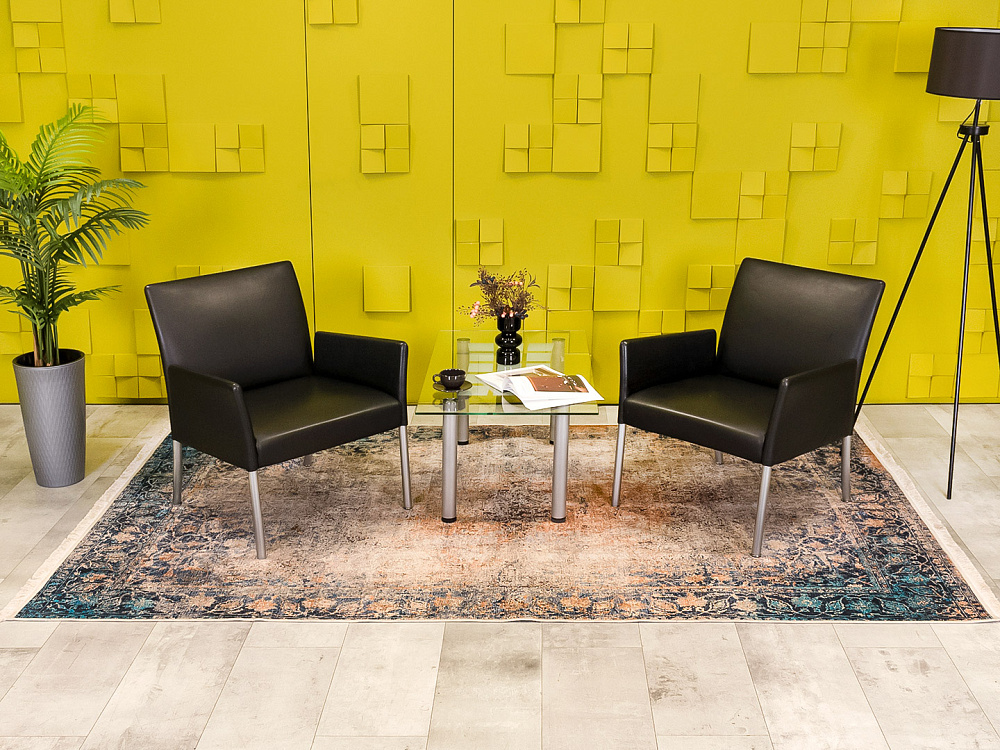 Комплект из 2-х мягких кресел WALTER KNOLL 700x700 Кожа Чёрный Германия_КНКЧК-25051