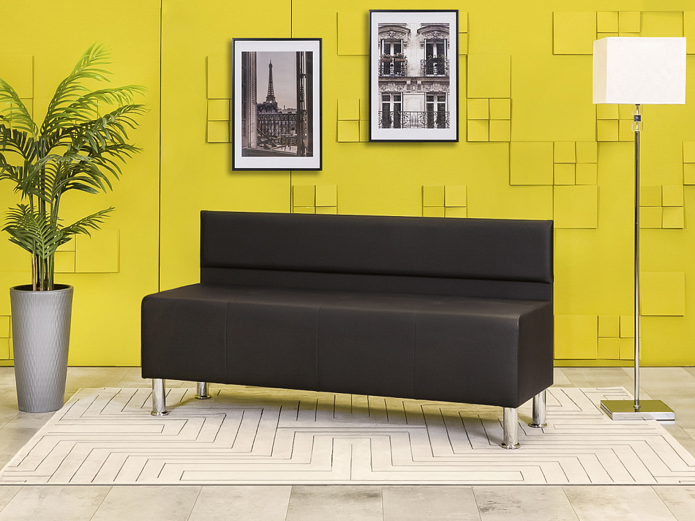 Офисный диван Экокожа Чёрный Россия  ДНКЧ-27115