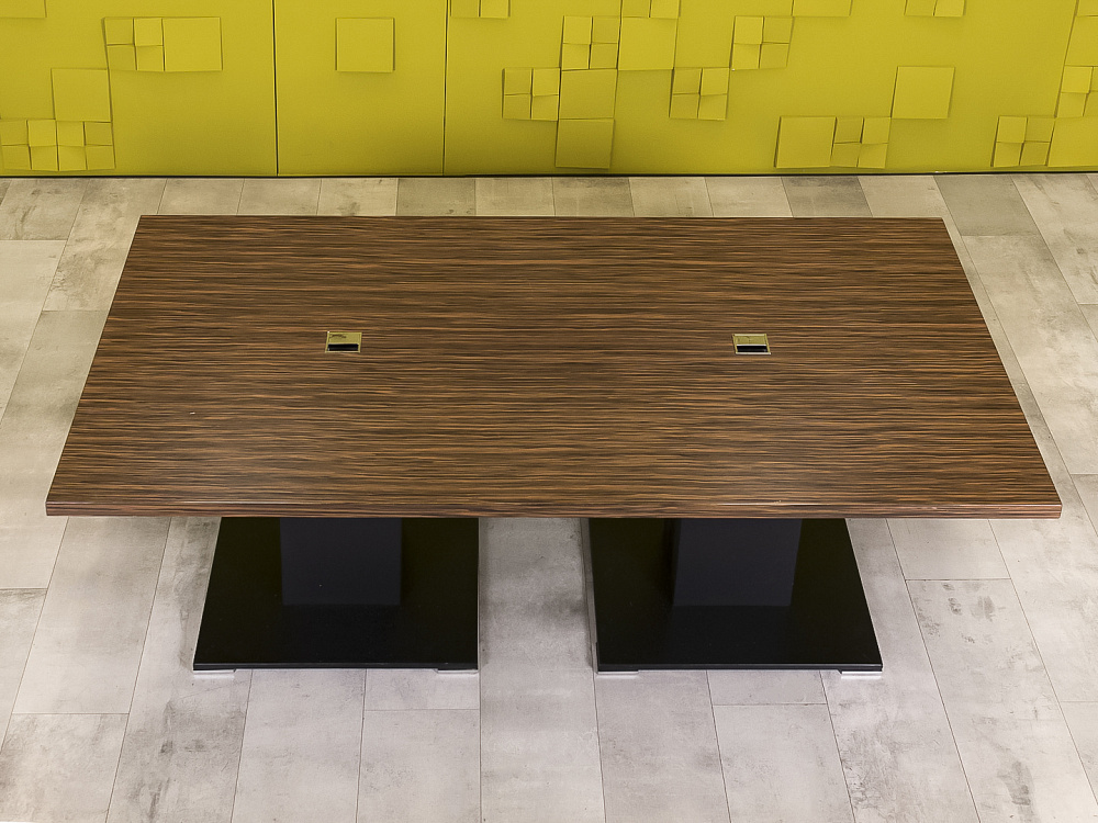 Офисный стол для переговоров Ego 2200x1200x750 Шпон Зебрано Италия_СГПЗ-271123