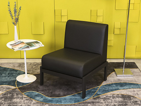 Мягкое кресло Лофт Сандра Кожзам Чёрный Россия  КНКЧ-18036