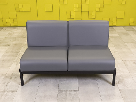 Офисный диван Лофт Сандра Кожзам Серый Россия  ДНКС-18036