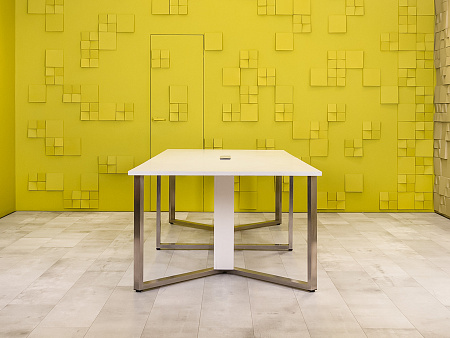 Офисный стол для переговоров LAS 2800x1180x750 ЛДСП Белый Италия_СГПБ-270424